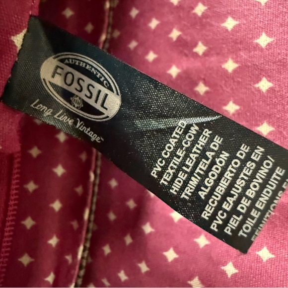 Fossil Key Per Coated Canvas Leather Trim Crossbody Messenger Bag Key charm - Picture 14 of 16